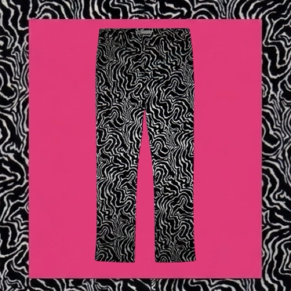 Zara Pants - Zara Black & White Psychedelic Swirl Straight Leg Dress Pants Size L